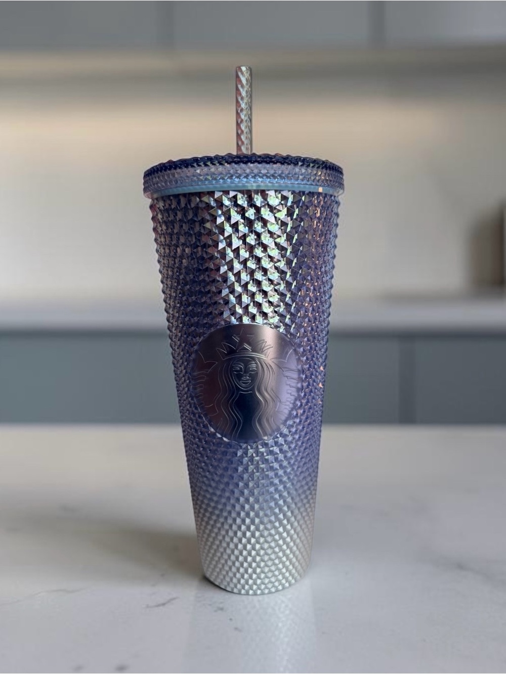 Starbucks Holiday 2023 Icicle Blue & Silver Tumbler w/an Ombre Gradient Design - Picture 12 of 12